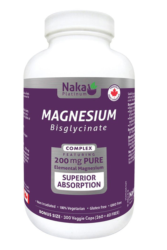 Naka Magnesium Bisglycinate 200mg 300s Bonus Size (260 + 40 Free)
