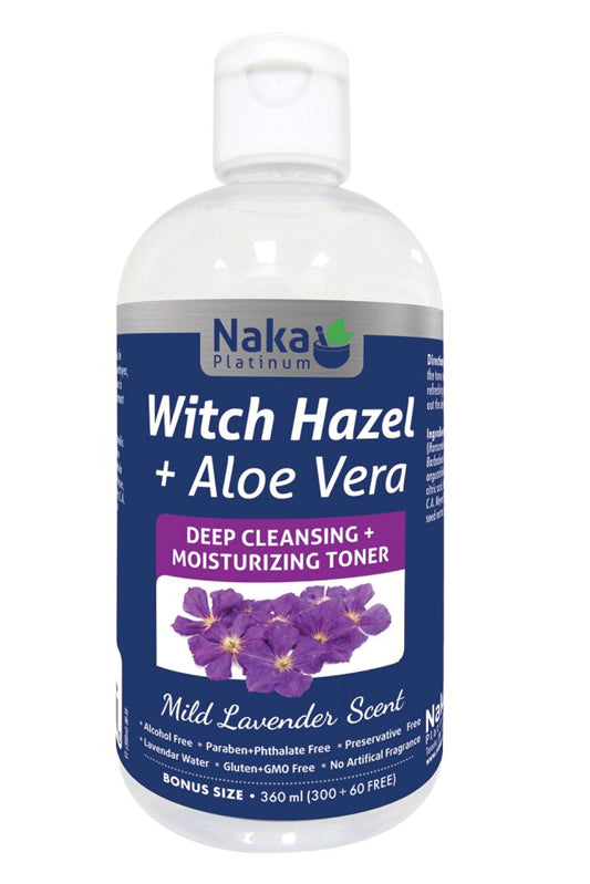 Naka Platinum Moisturizing Witch Hazel + Aloe Vera - Lavender Scent 360ml Bonus Size (300 + 60 Free)