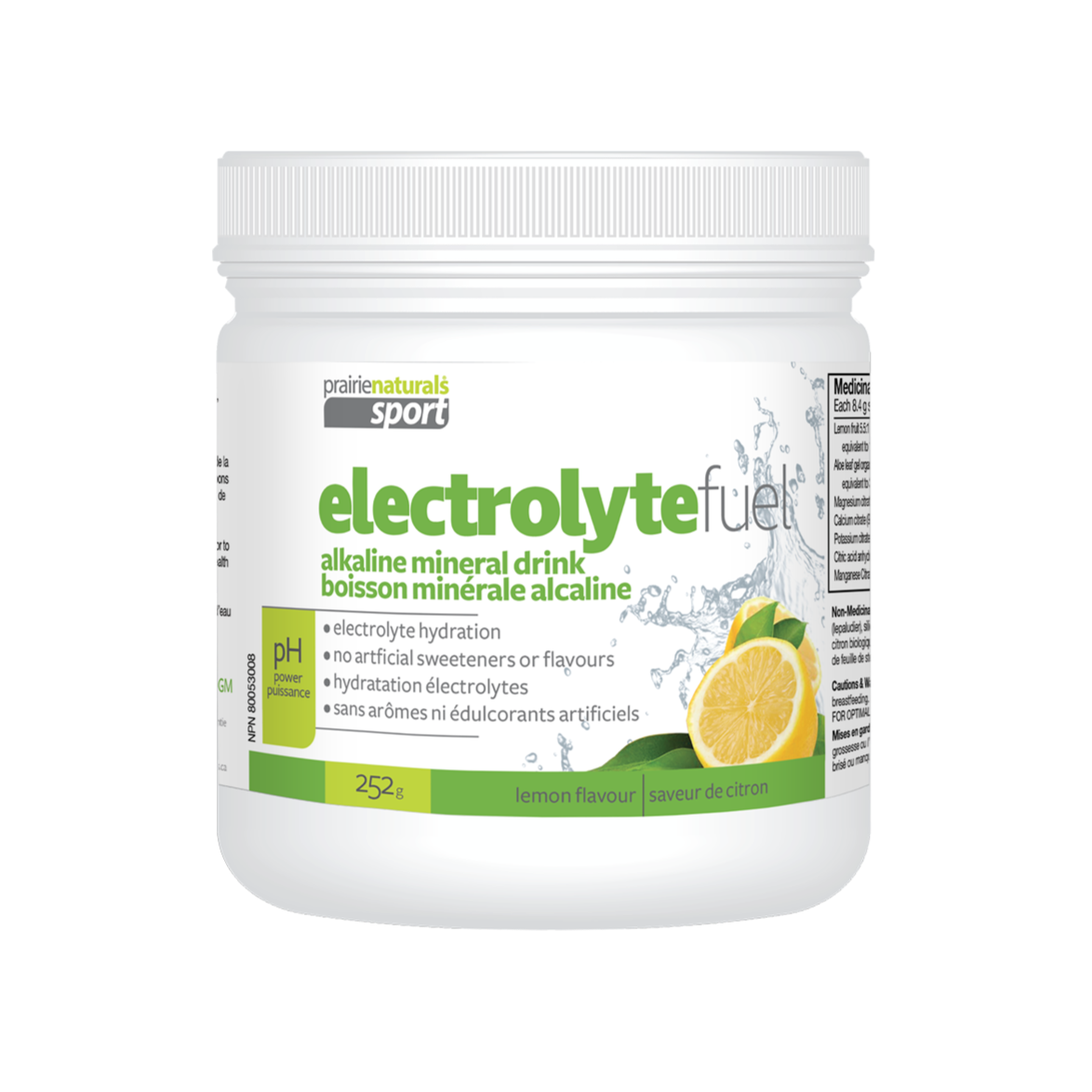 Prairie Naturals Electrolyte Fuel - Lemon Flavour 252g
