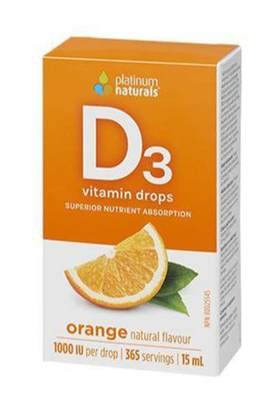 Platinum Naturals Vitamin D3 Drops Orange 15ml
