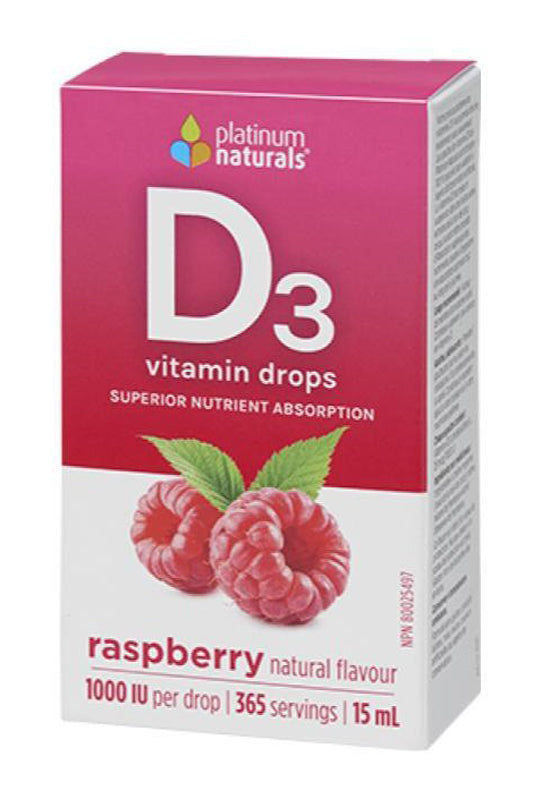 Platinum Naturals Vitamin D3 Drops Raspberry 15ml