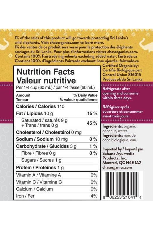 Cha's Organics Premium Coconut Milk 400ml