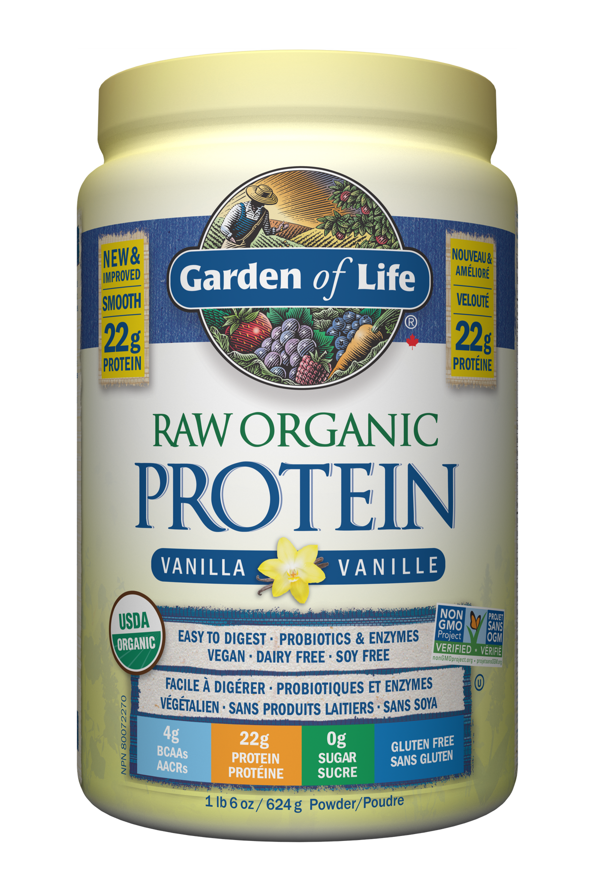 Garden of Life Raw Organic Protein Powder Vanilla 624g