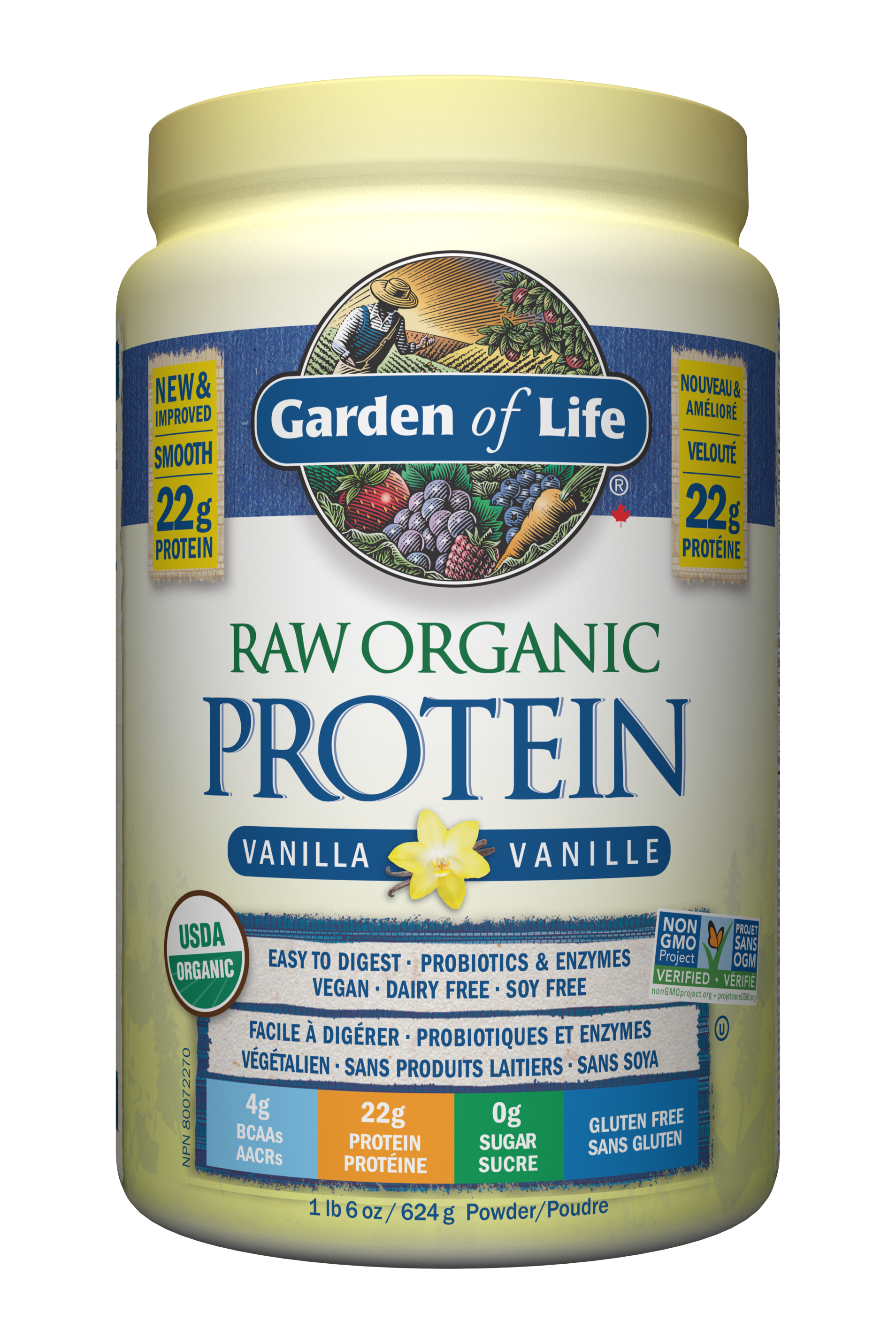 Garden of Life Raw Organic Protein Powder Vanilla 624g