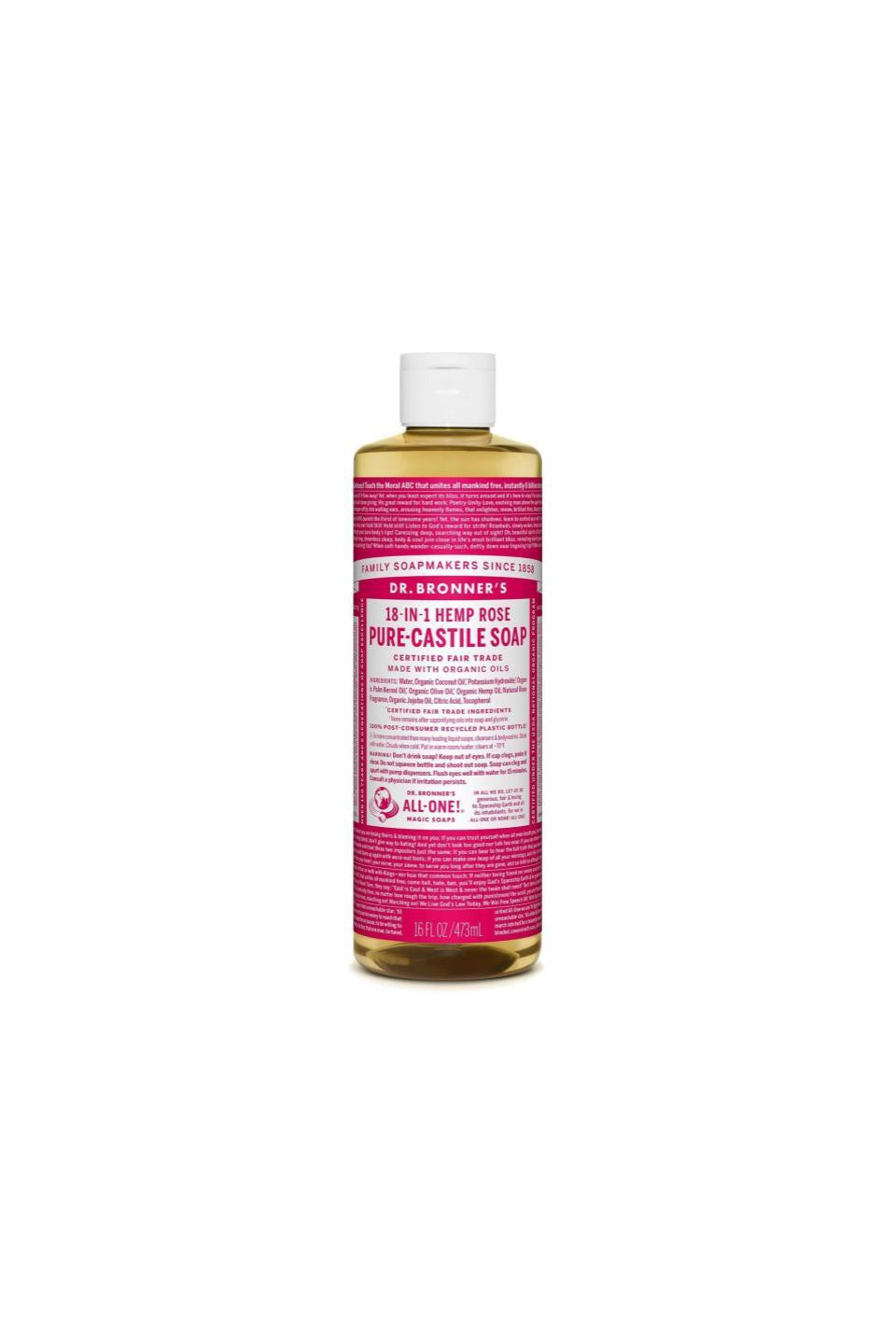 Dr Bronner's Castile Soap Rose 473ml
