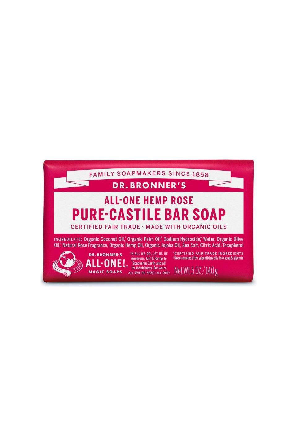Dr Bronner's Bar Soap Rose 140g