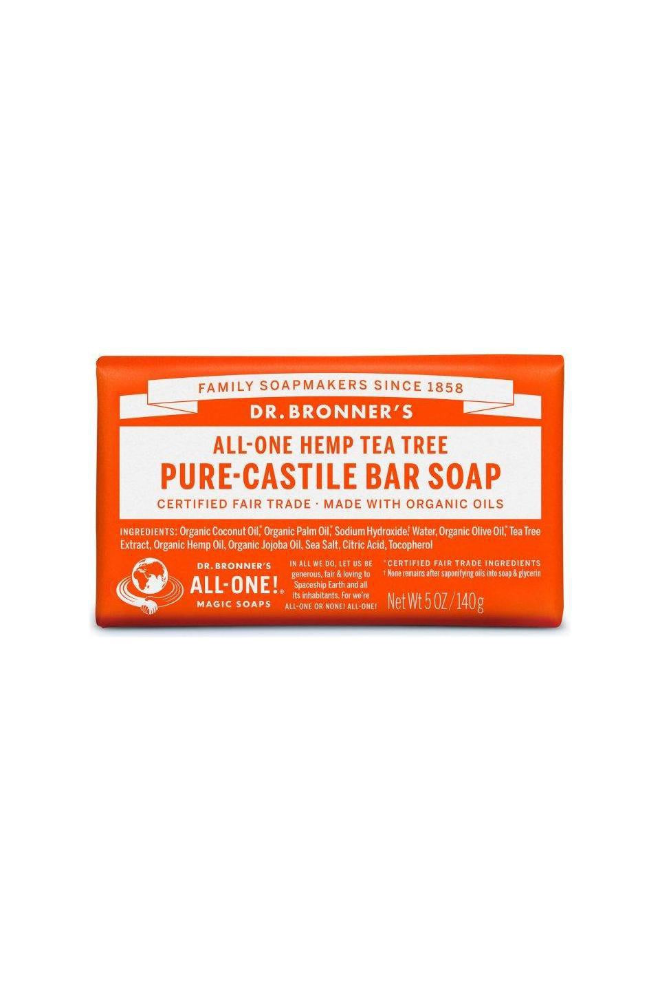 Dr Bronner's Bar Soap Tea Tree 140g