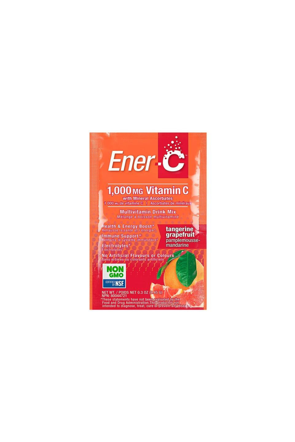 Ener-C Tangerine Grapefruit Multivitamin Drink Mix - 1,000mg Vitamin C 1 Sachet