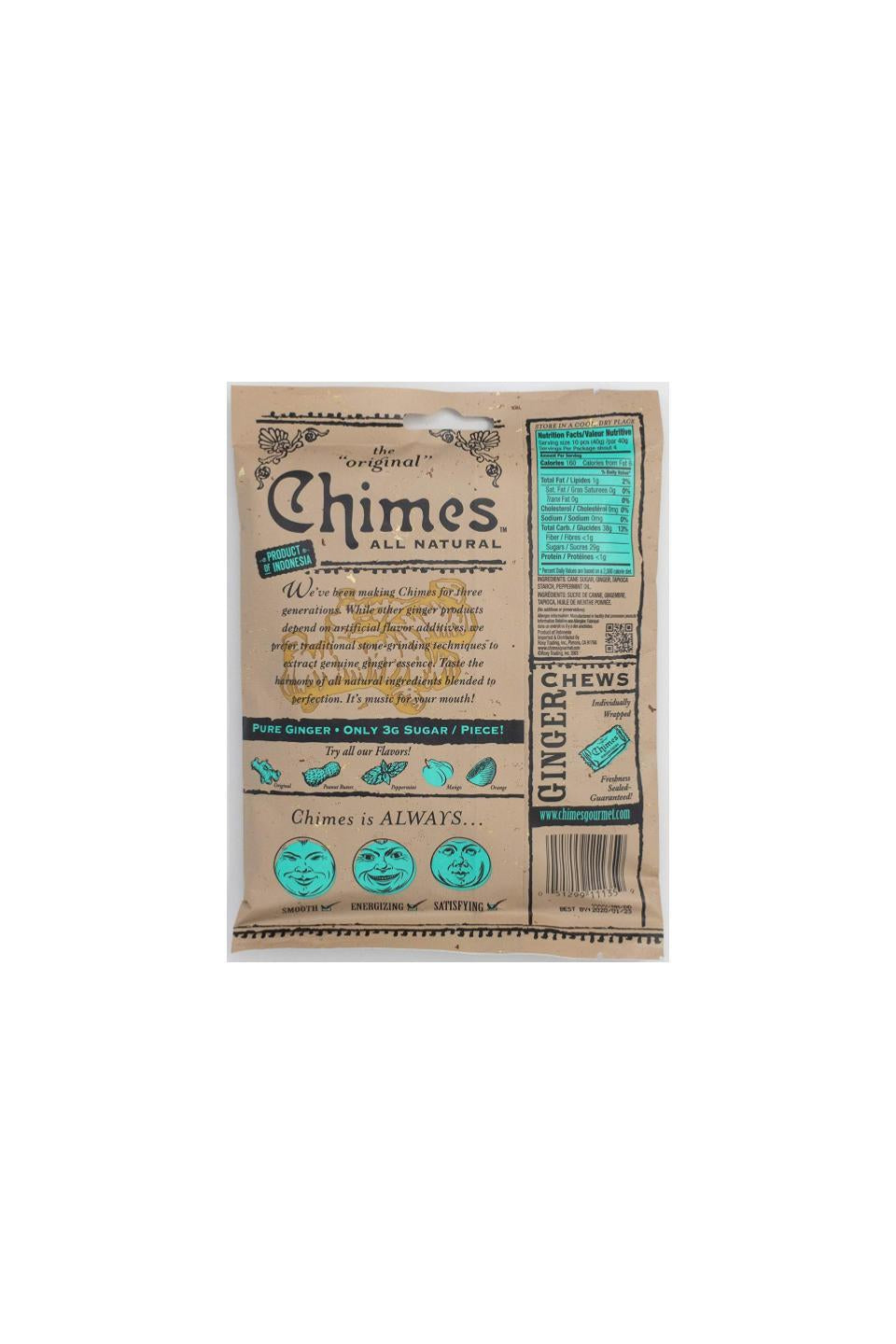 Chimes Peppermint Ginger Chews 141.8g