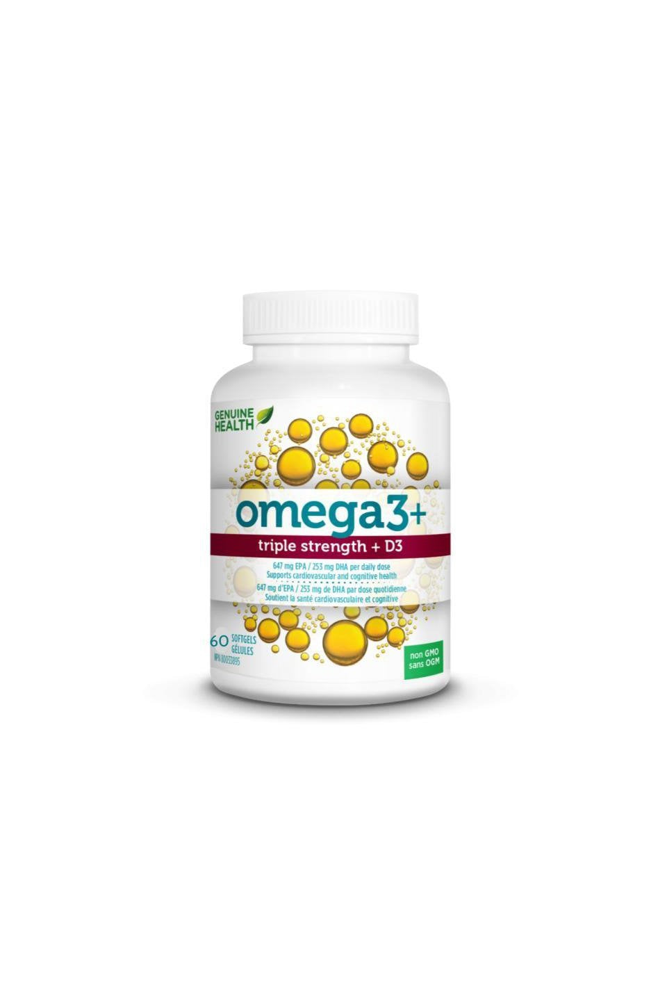 Genuine Health Omega3+ Triple Strength + D3 60s