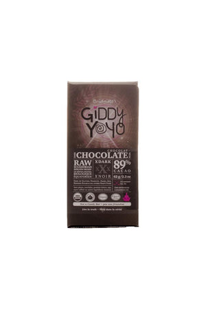 Giddy Yo XDark 89% Dark Chocolate Bar Certified Organic 60g - Older packaging 