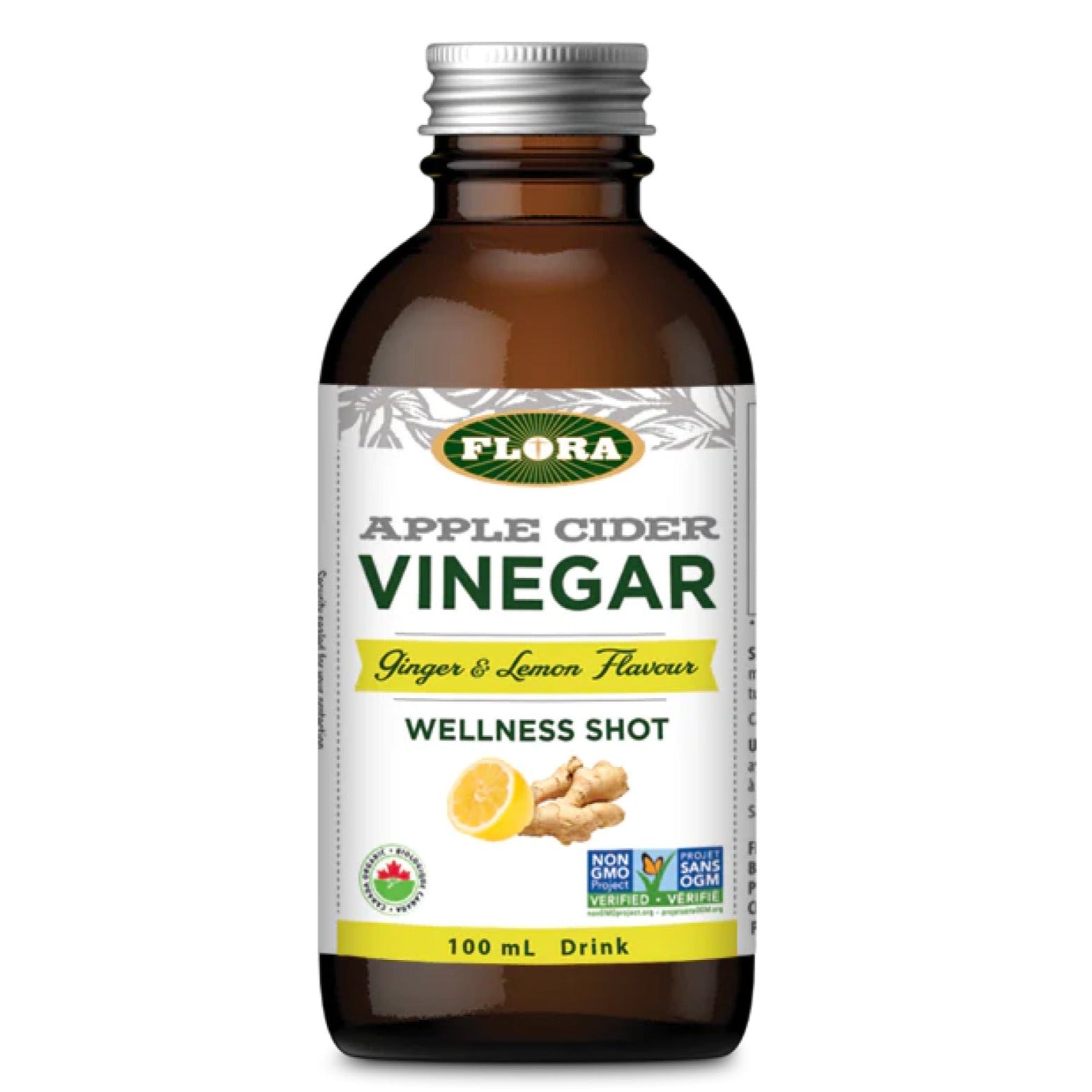 Flora Organic Apple Cider Vinegar Wellness Shot - Ginger & Lemon 100ml