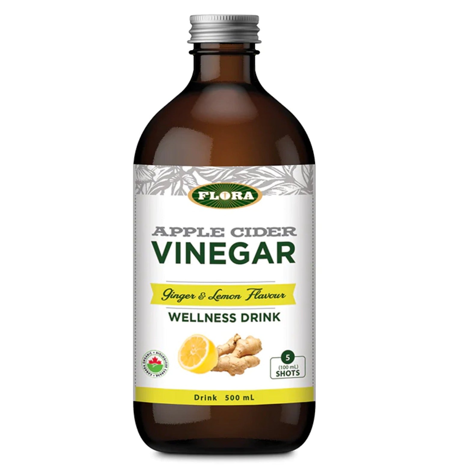 Flora Organic Apple Cider Vinegar Ginger & Lemon Wellness Shot 500ml