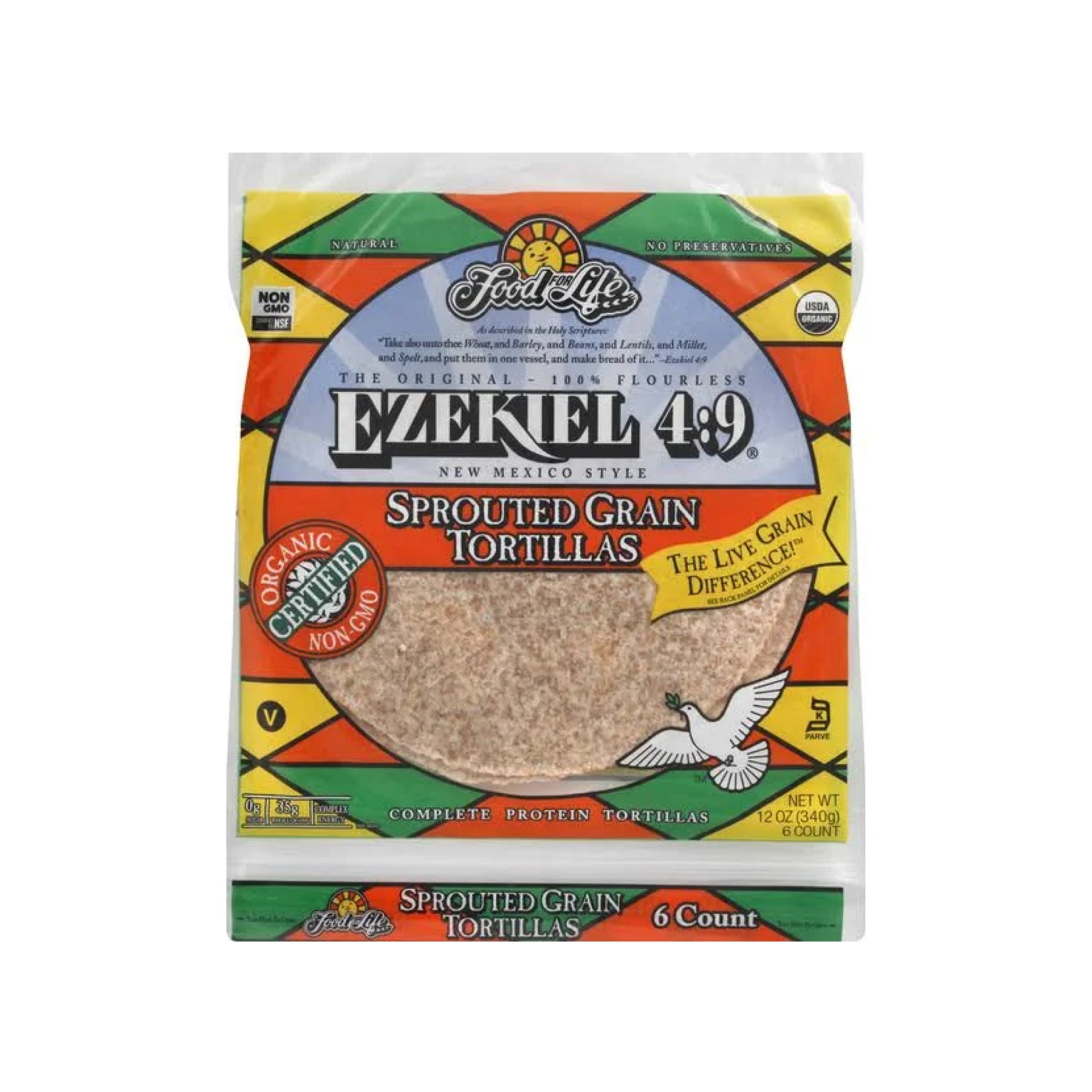 Food For Life Ezekiel Sprouted Whole Grain Tortillas 340g