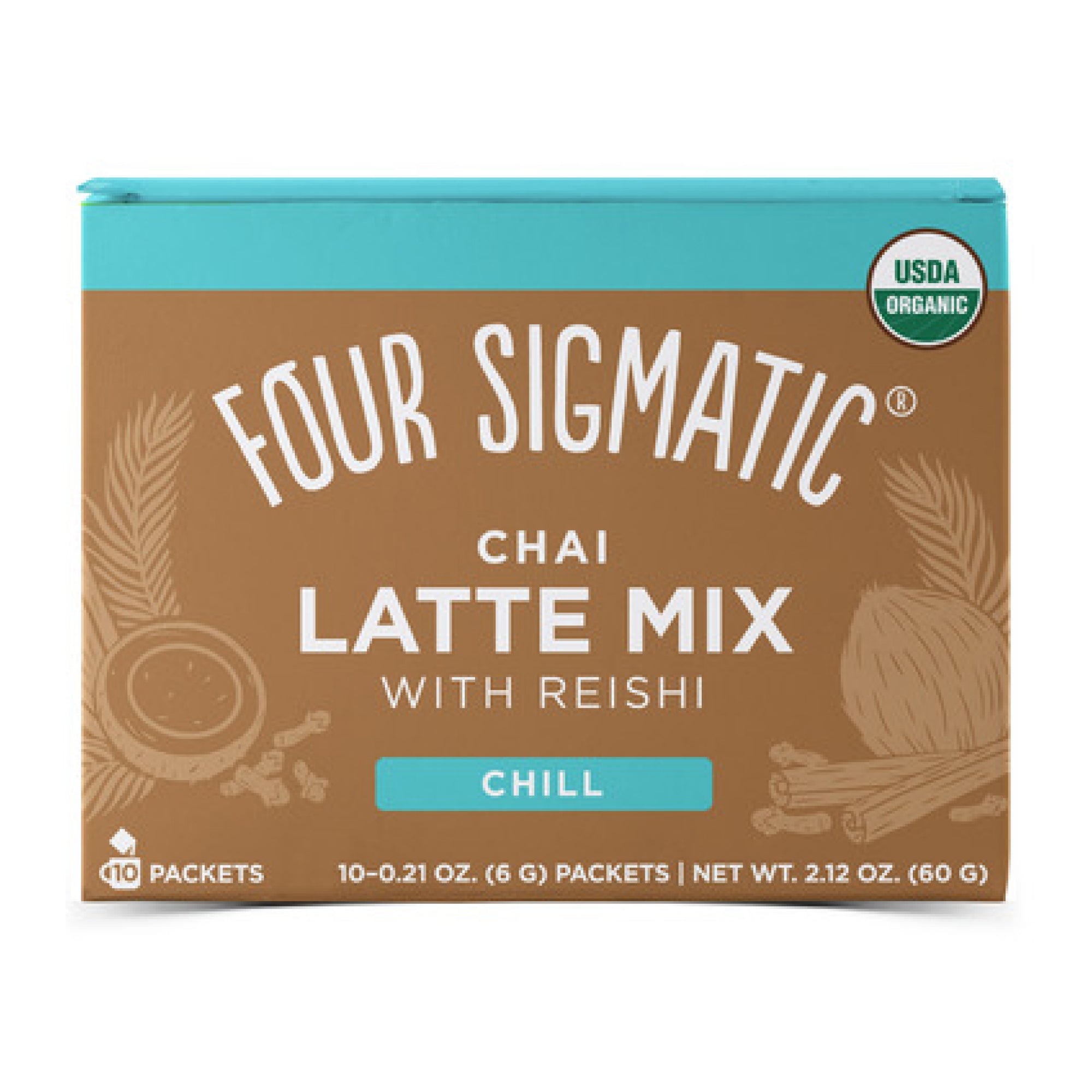 Four Sigmatic Organic Chai Latte with Reishi and Turkey Tail (Case of 10 Packets)