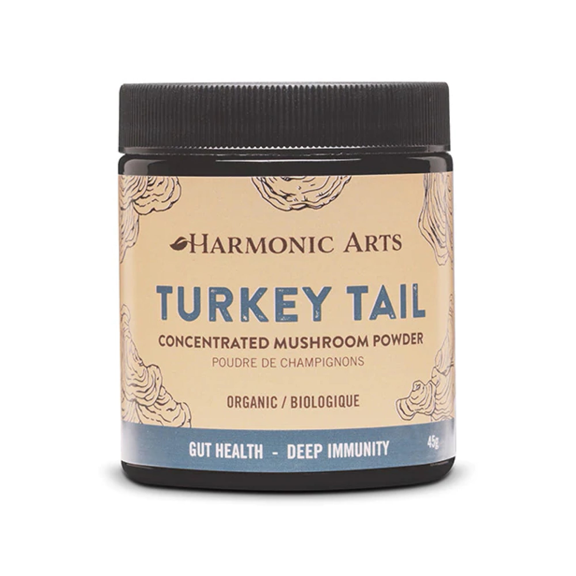 Harmonic Arts Organic Turkey Tail Concentrated Mushroom Powder 45g