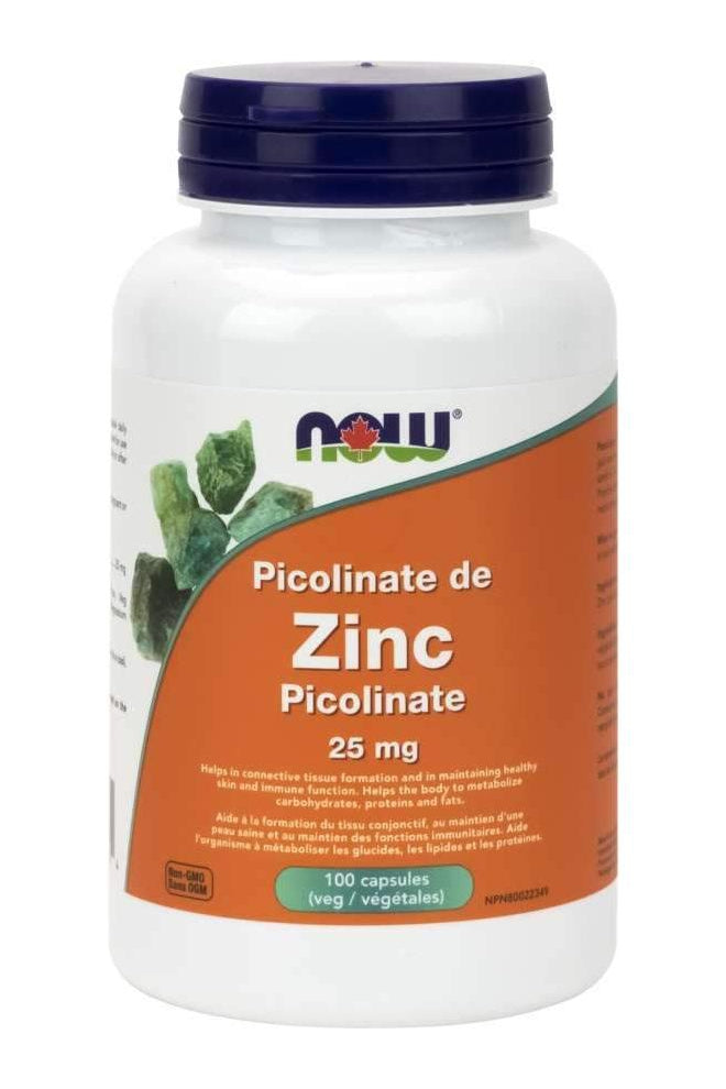 NOW Zinc Picolinate 25mg 100s Fiddleheads Health and Nutrition