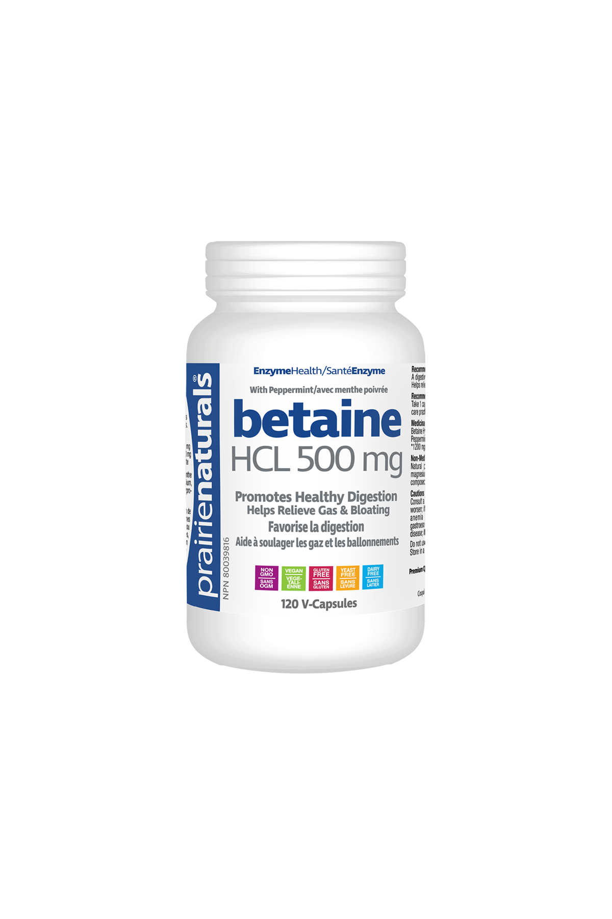 Prairie Naturals Betaine HCL – 500mg 120s