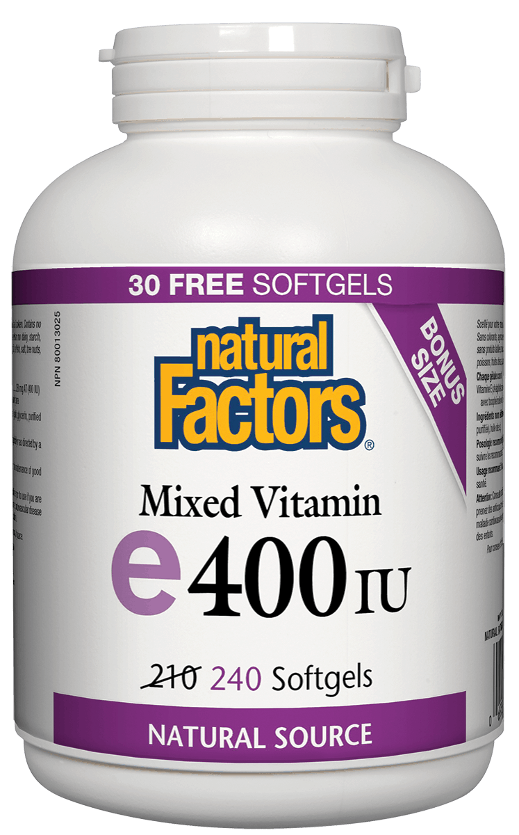 Natural Factors Mixed Vitamin E400 IU Bonus Size (210s + 30s Free) 240s