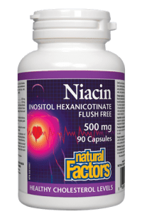 Natural Factors Niacin Inositol Hexanicotinate Flush Free 500 mg 90s