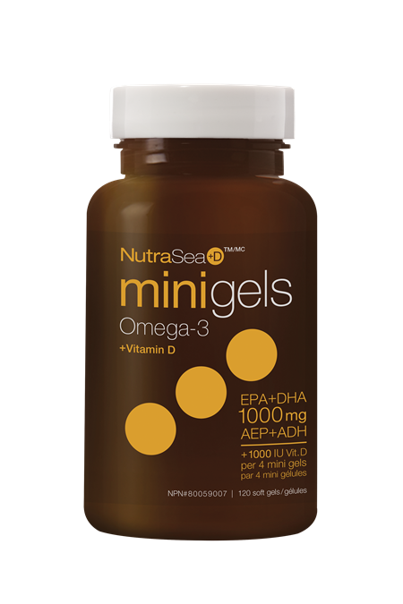 NutraSea+D Omega-3 Mini Gels 1000 mg - Fresh Mint Flavour 120s