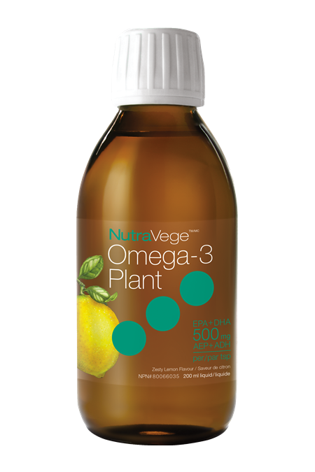 NutraVege Omega-3 Plant Based 500 mg - Lemon Flavour 200 ml