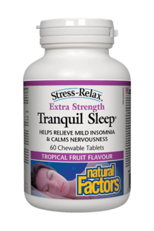 Natural Factors Tranquil Sleep Extra Strength Tropical Fruit Flavour 60s