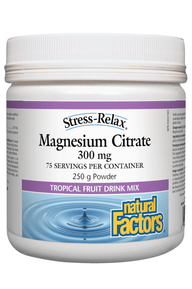 Natural Factors Magnesium Citrate Powder Tropical 250g