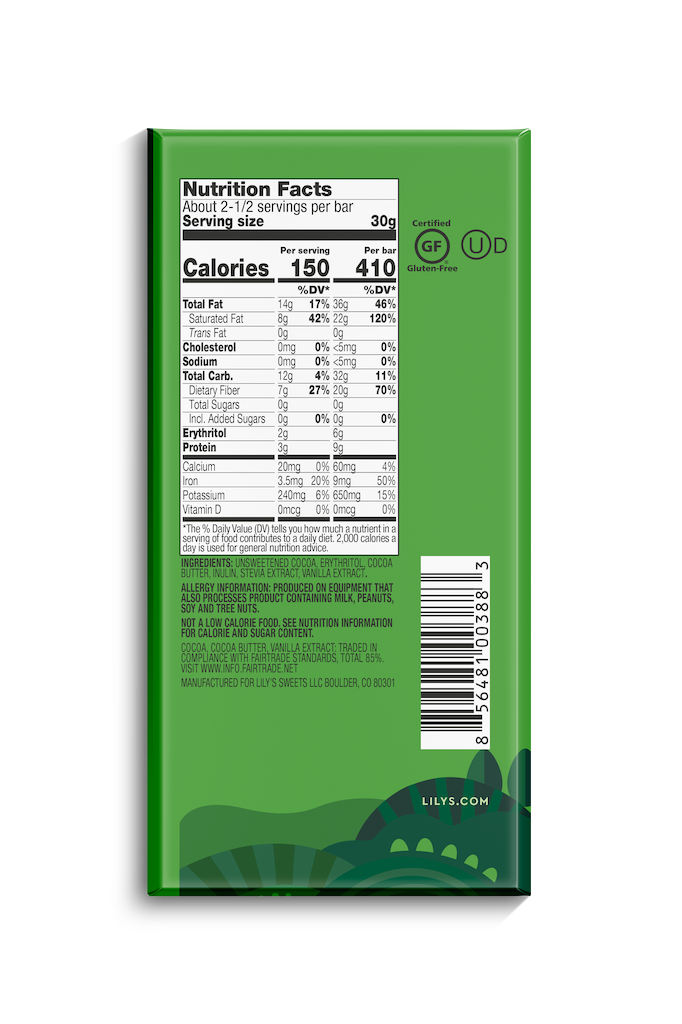 Lilys Extremely Dark Chocolate 80g