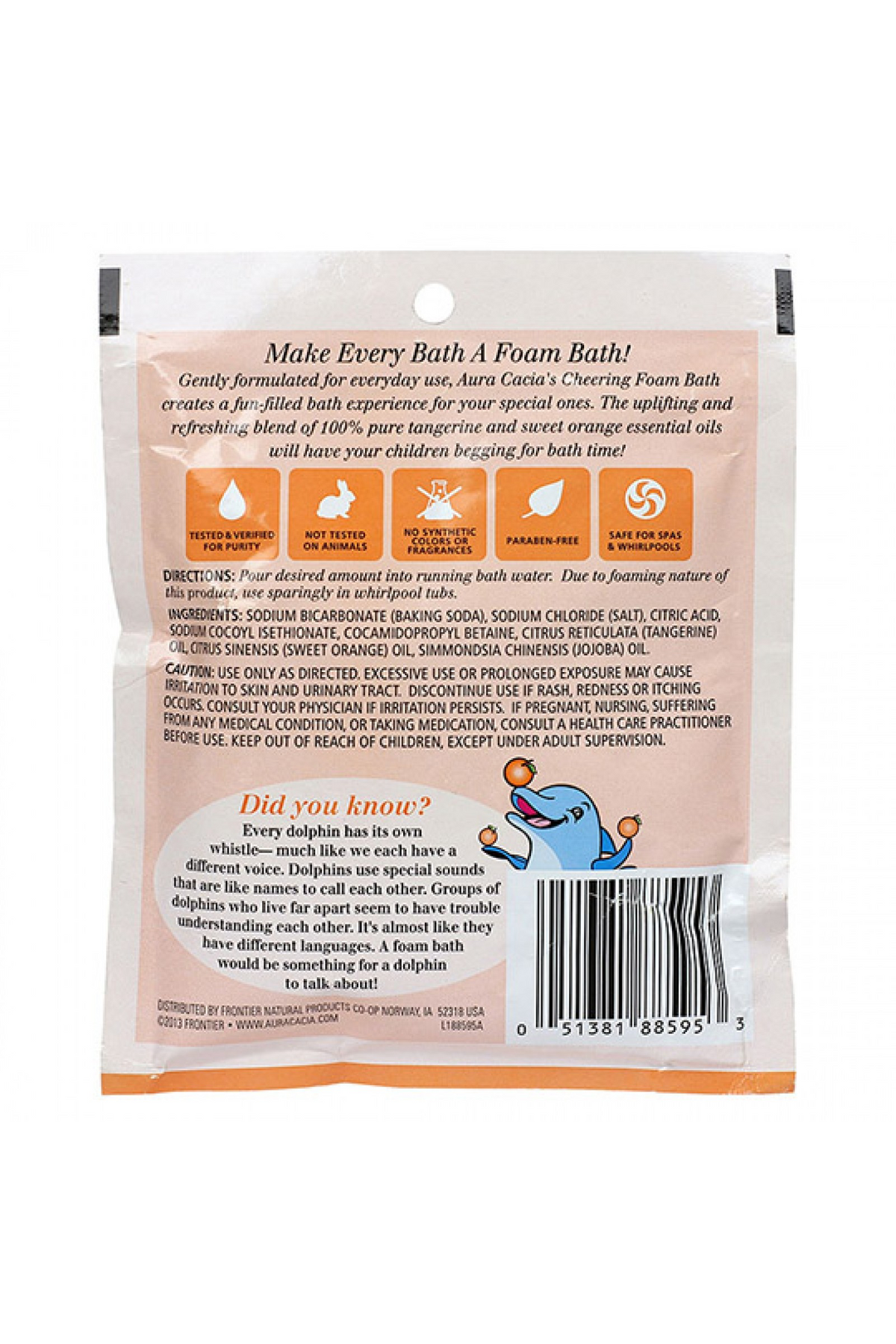 Aura Cacia Cheering Tangerine & Sweet Orange Kids Foam Bath 2.5 oz.