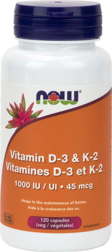 NOW Vitamin D3 & K2 120s