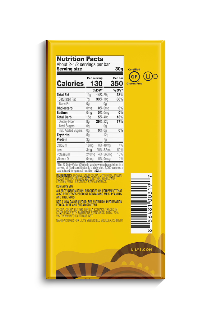 Lilys Extra Dark Chocolate 80g