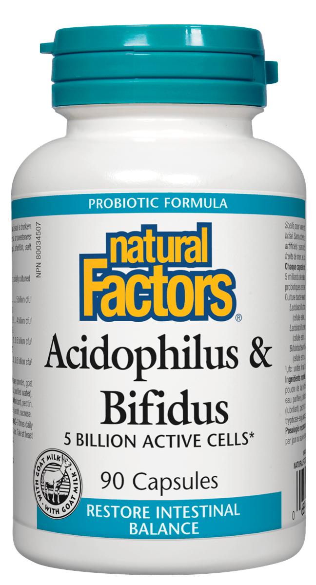 Natural Factors Acidophilus & Bifidus 5 Billion CFU 90s