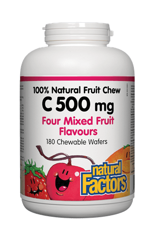 Natural Factors C 500 mg Mixed Fruit Flavours 180s