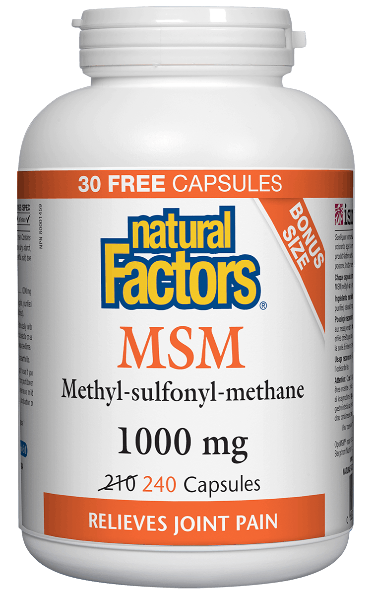 Natural Factors MSM 1000mg 240s (Bonus Size)