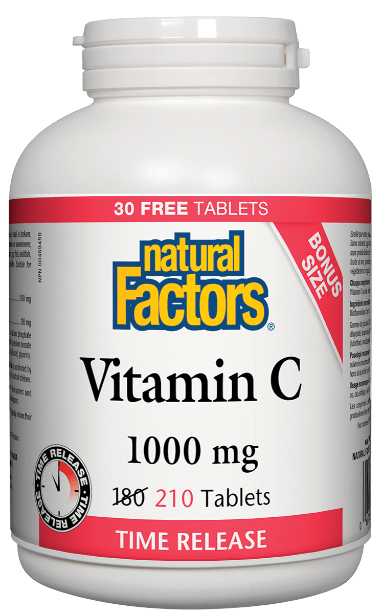 Natural Factors Vitamin C 1000 mg Time Release Bonus Size (180s + 30s Free) 210s