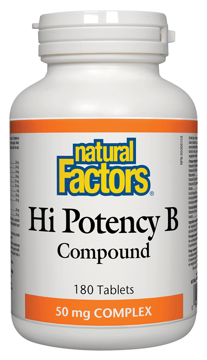 Natural Factors Hi Potency B Compound 50mg 180 tablets