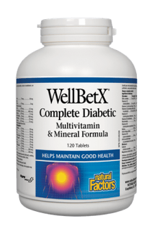 Natural Factors WellBetX Complete Diabetic Multivitamin & Mineral Formula 120s
