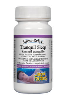 Natural Factors Stress-Relax Tranquil Sleep - Tropical Fruit Flavour 10s