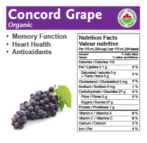 Just Juice Organic Concord Grape Juice 1L