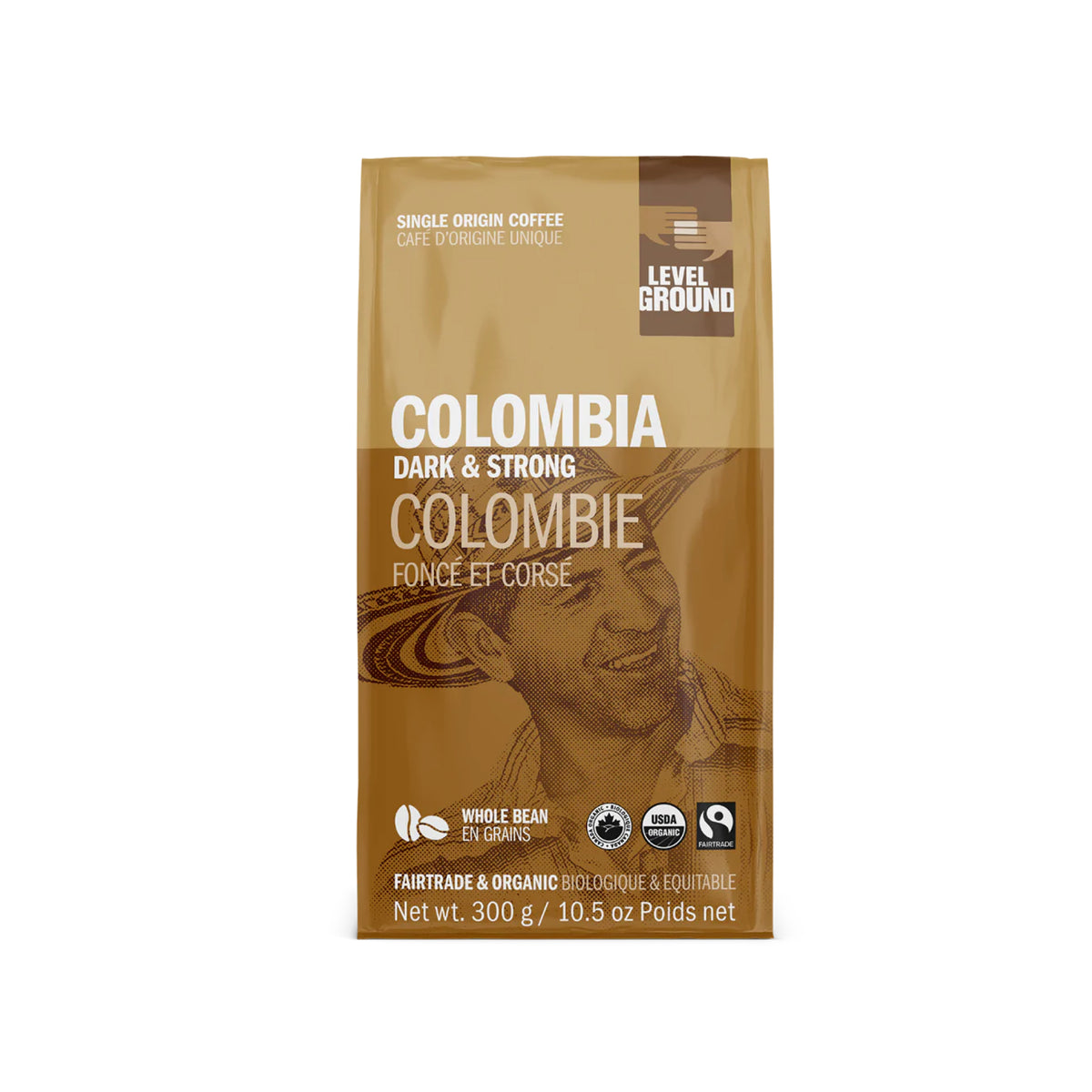 Level Ground Columbia Whole Bean Coffee - Dark Roast - 300g