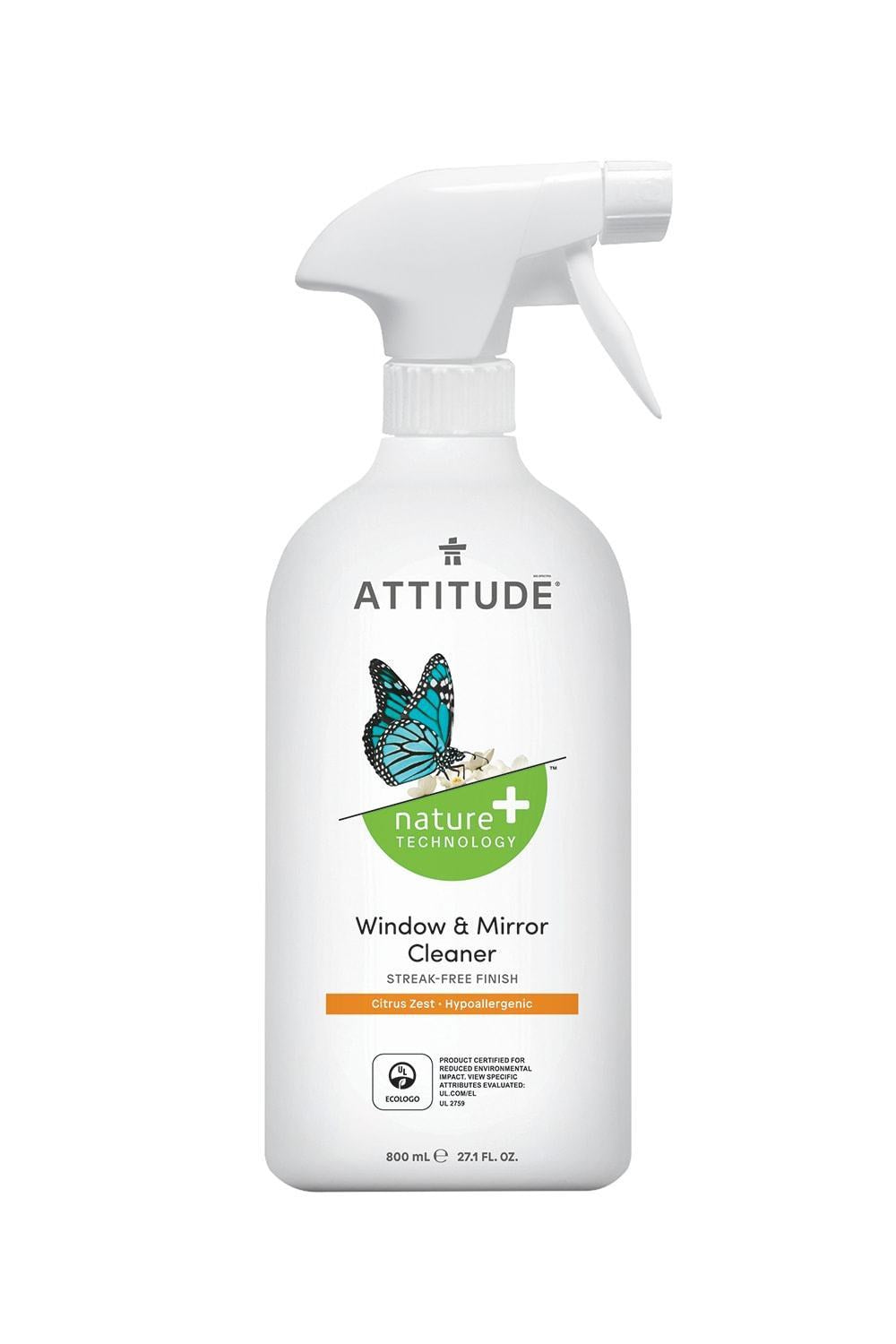 Attitude Nature+ Window & Mirror Cleaner Citrus Zest 800ml