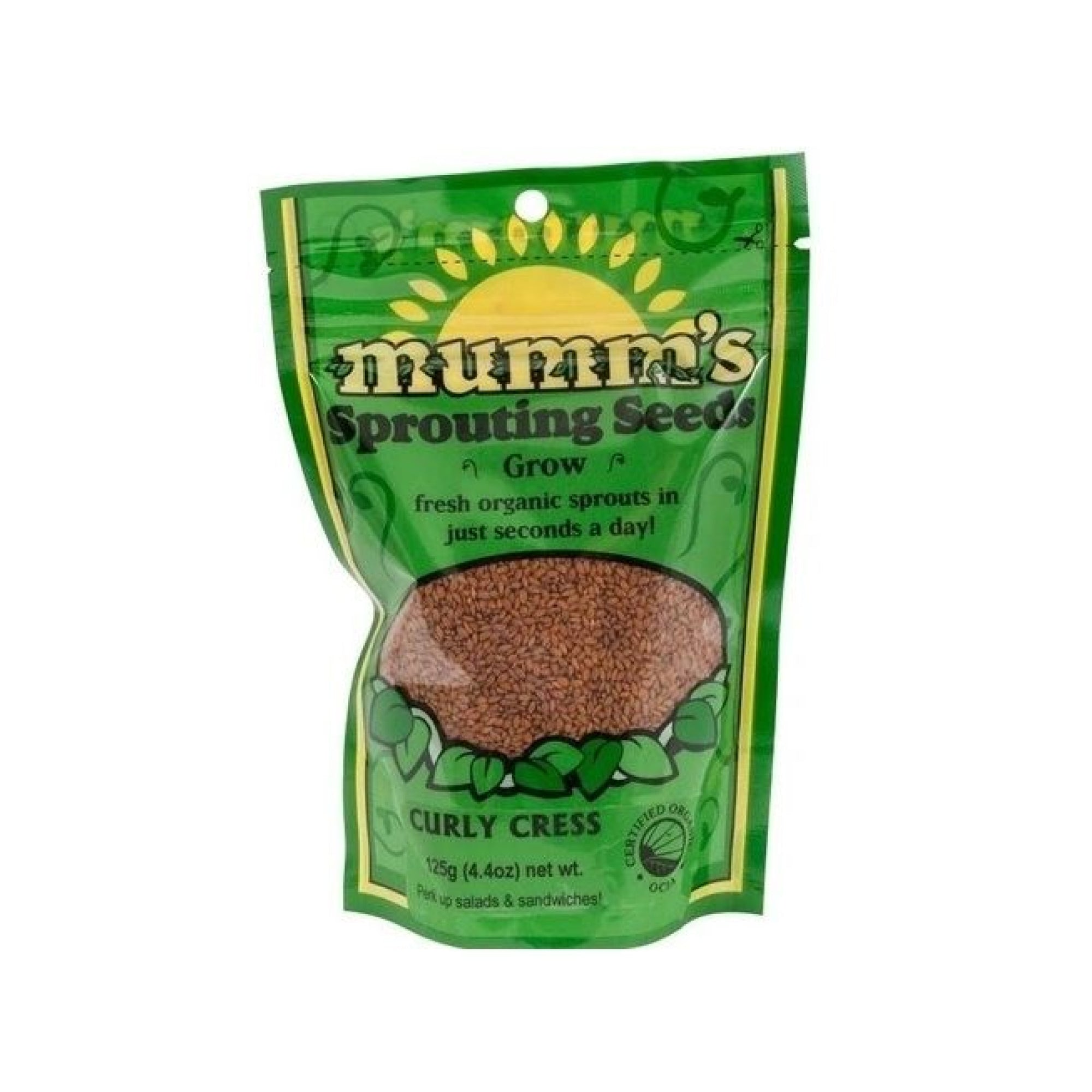 Mumm's Organic Sprouting Curly Cress Seeds 125g