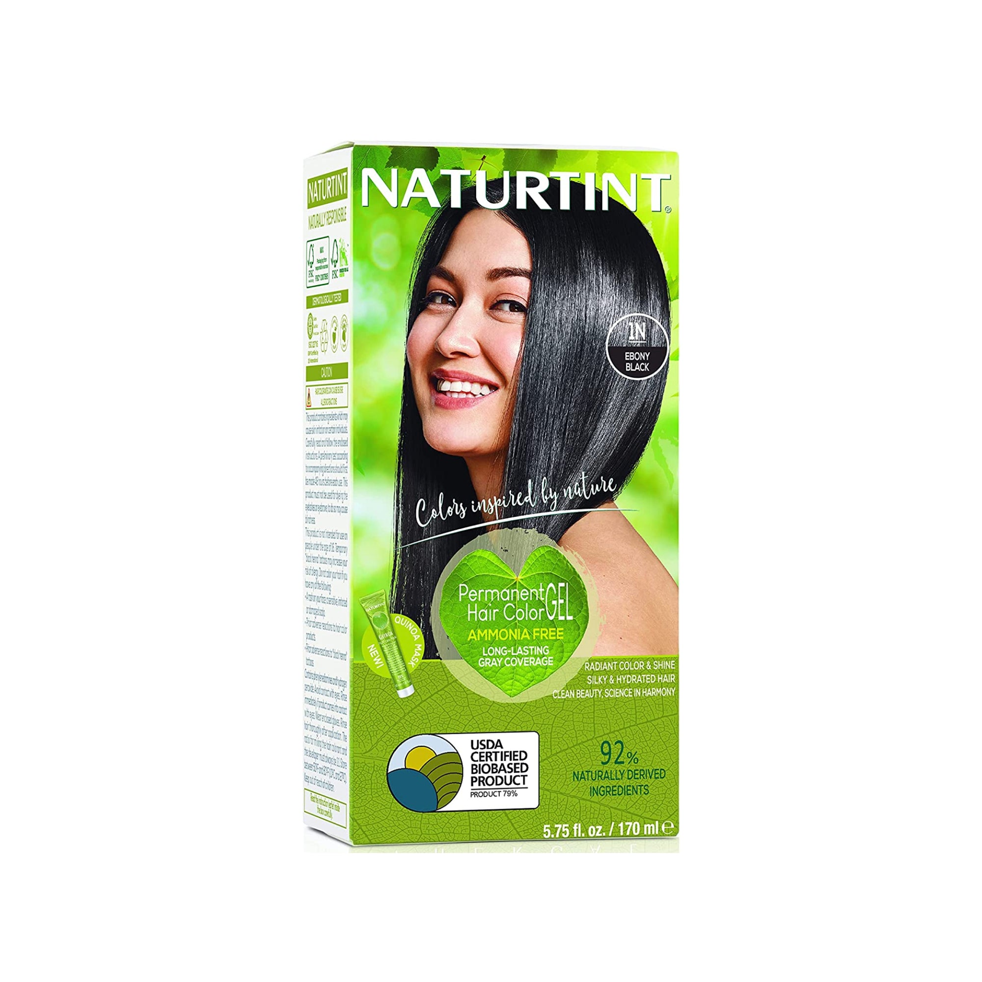 Naturtint Permanent Hair Colour 1N Ebony Black 165ml