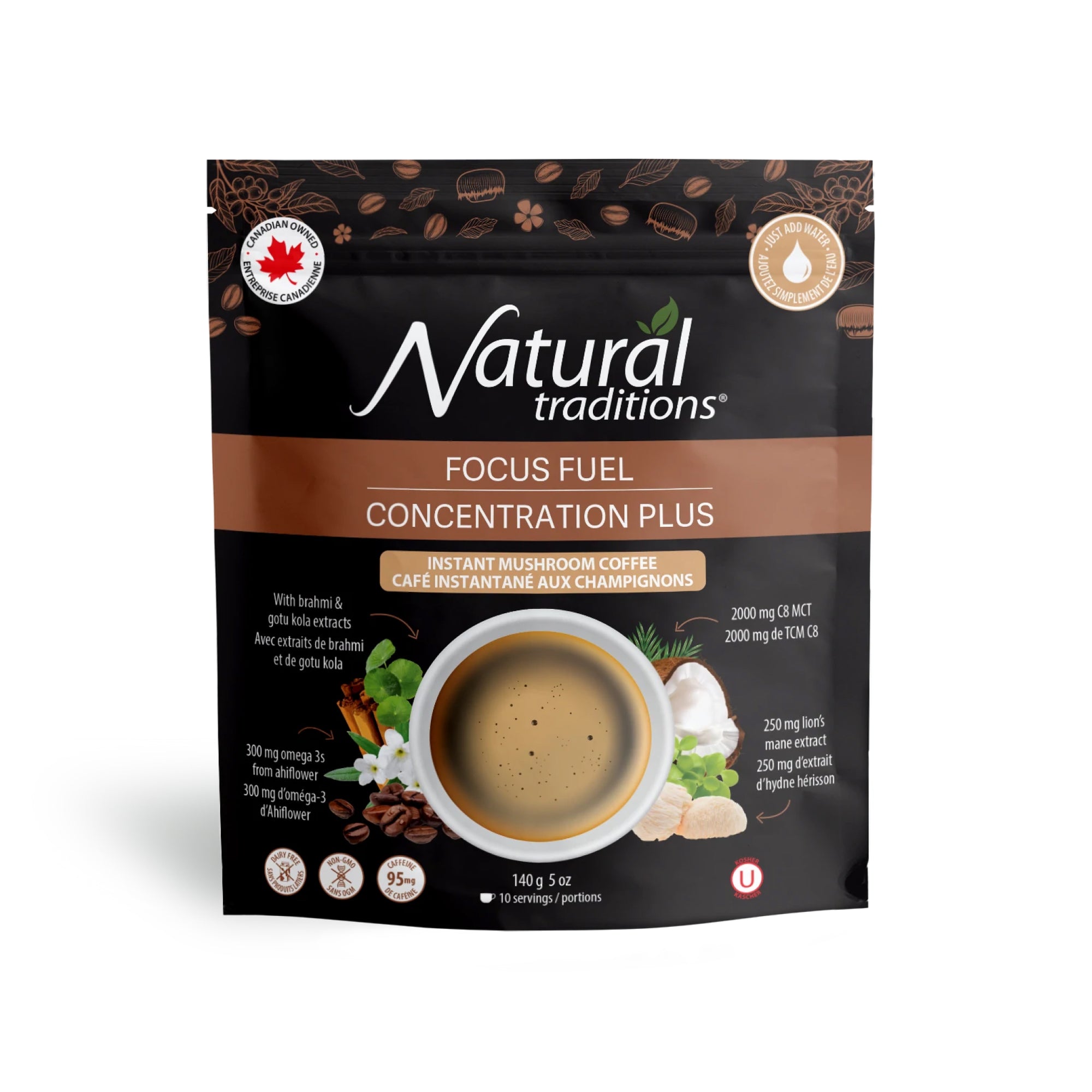 Natural Traditions Focus Fuel Mushroom Coffee 140g