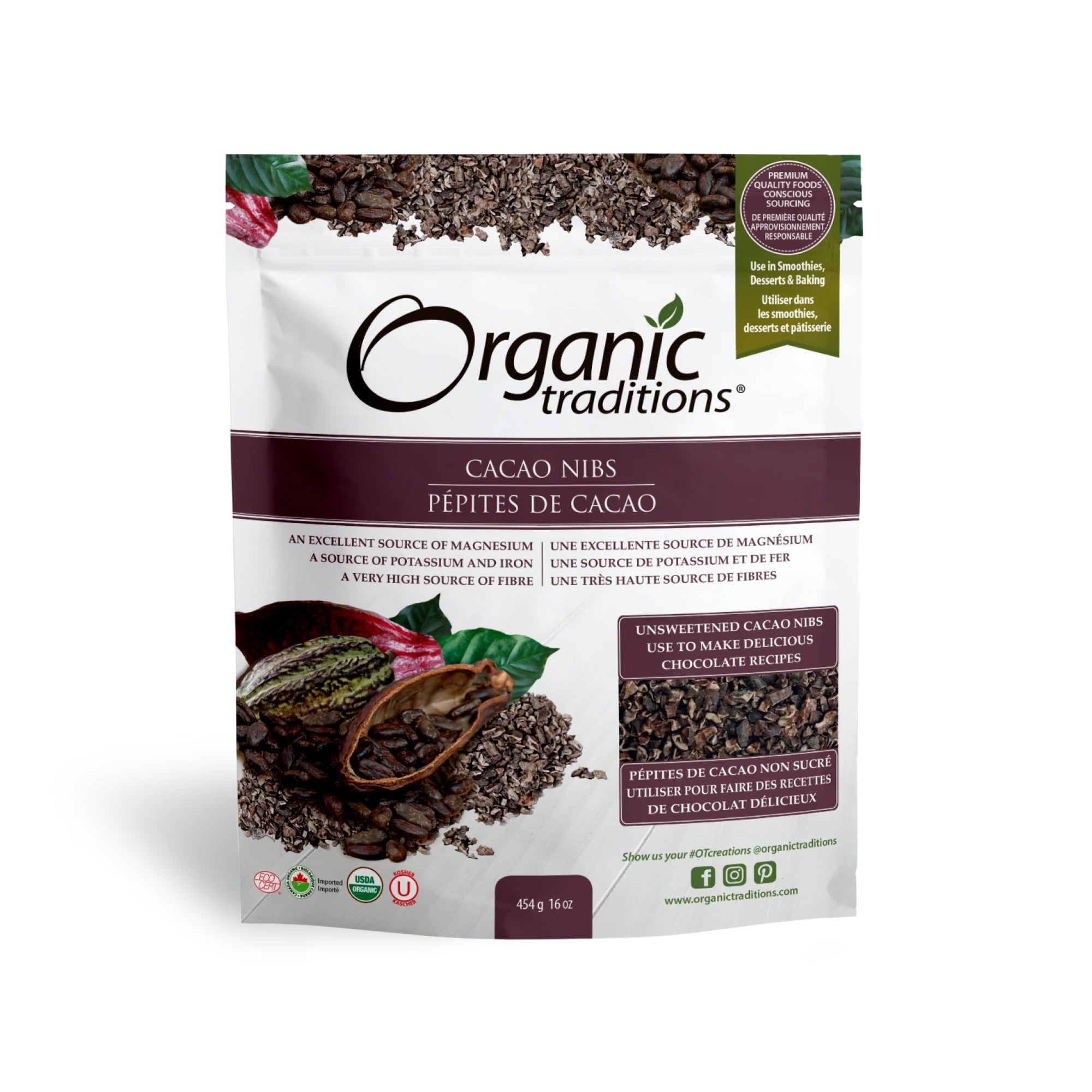 Organic Traditions Organic Cacao Nibs 454g