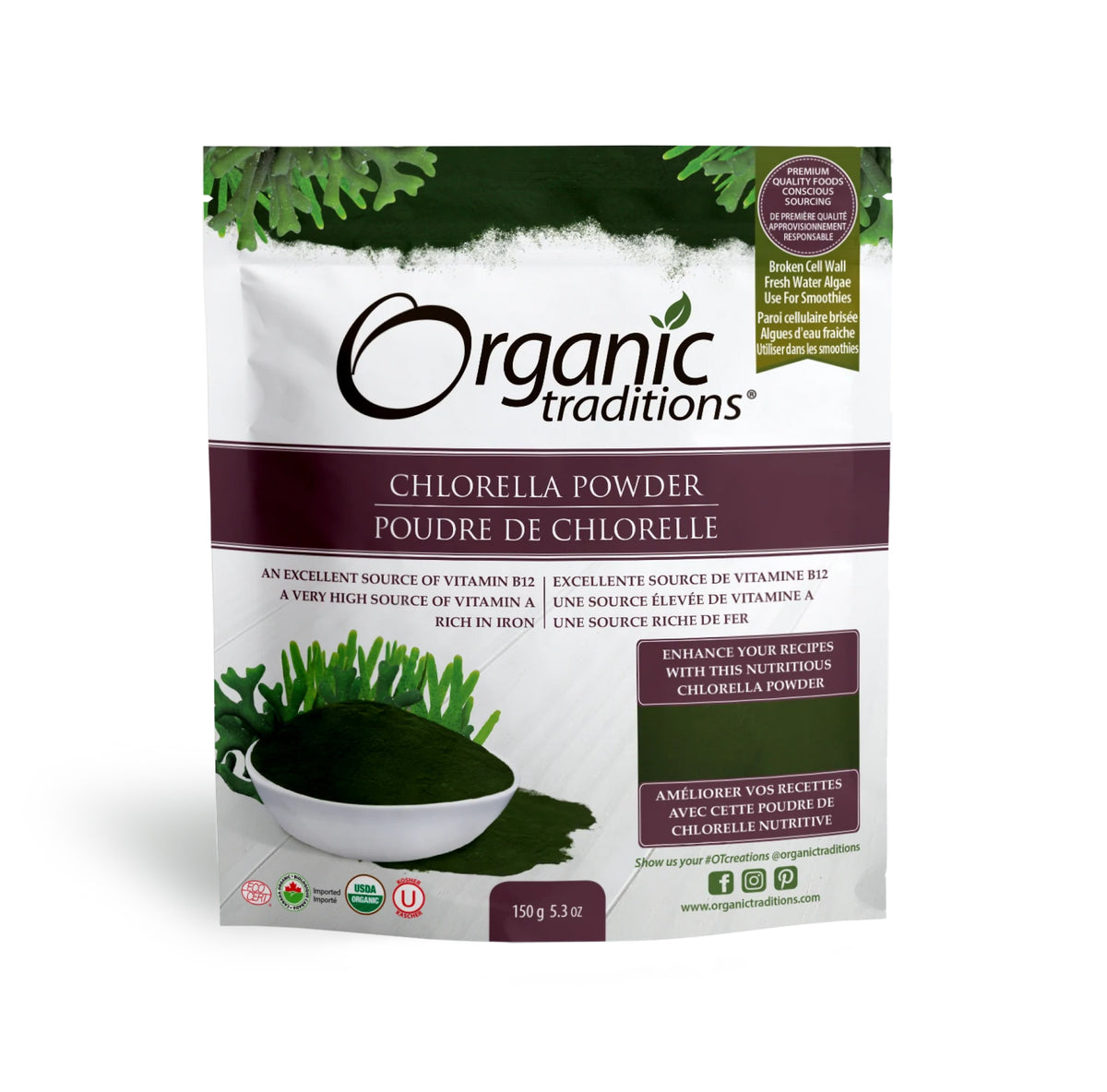 Organic Traditions Organic Chlorella Powder 150g