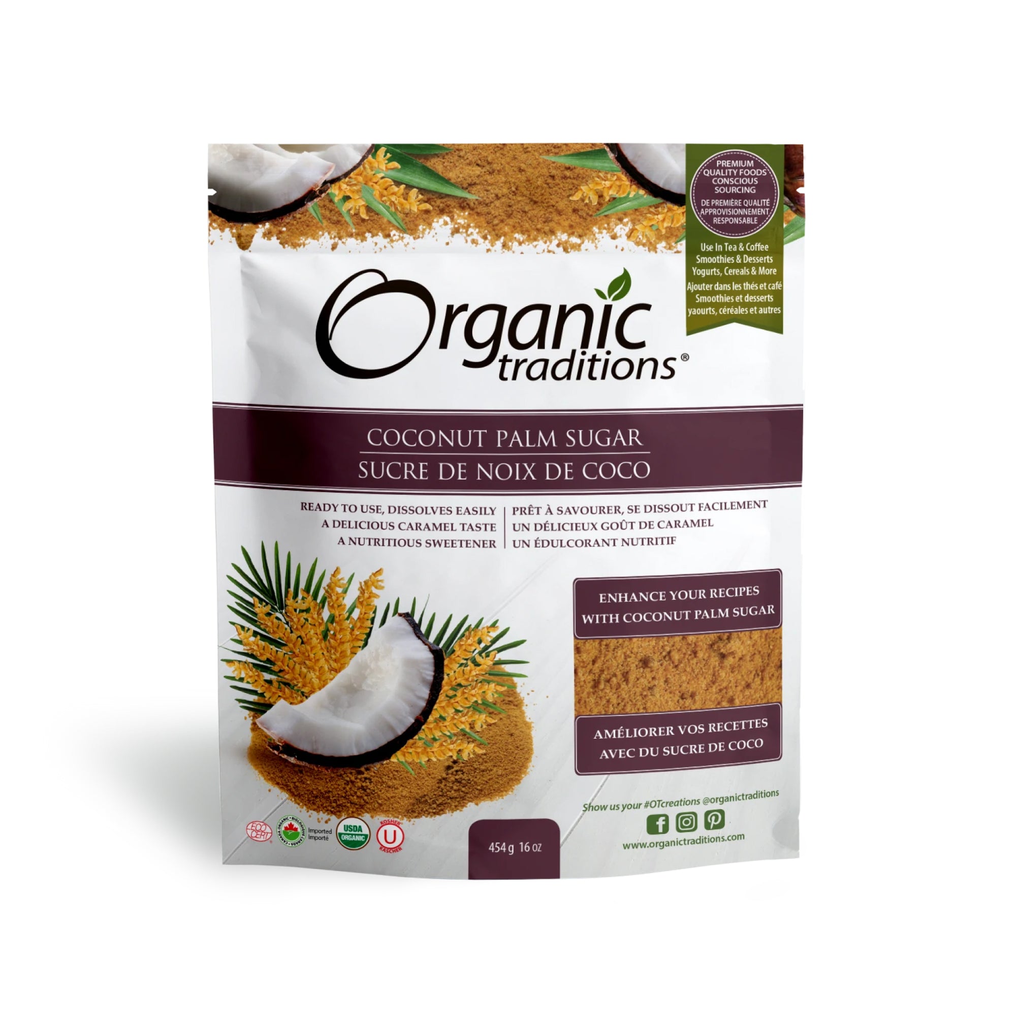 Organic Traditions Organic Coconut Palm Sugar 454g