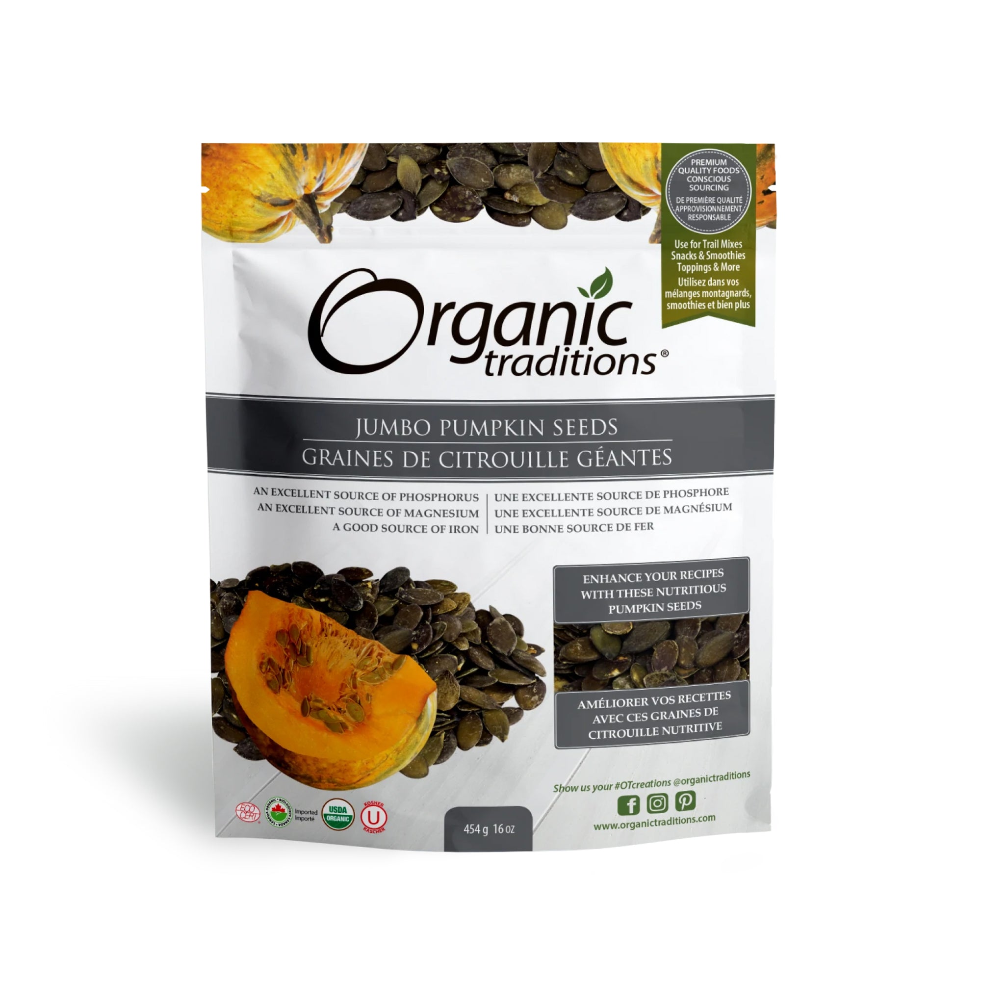 Organic Traditions Organic Jumbo Pumpkin Seeds 454g