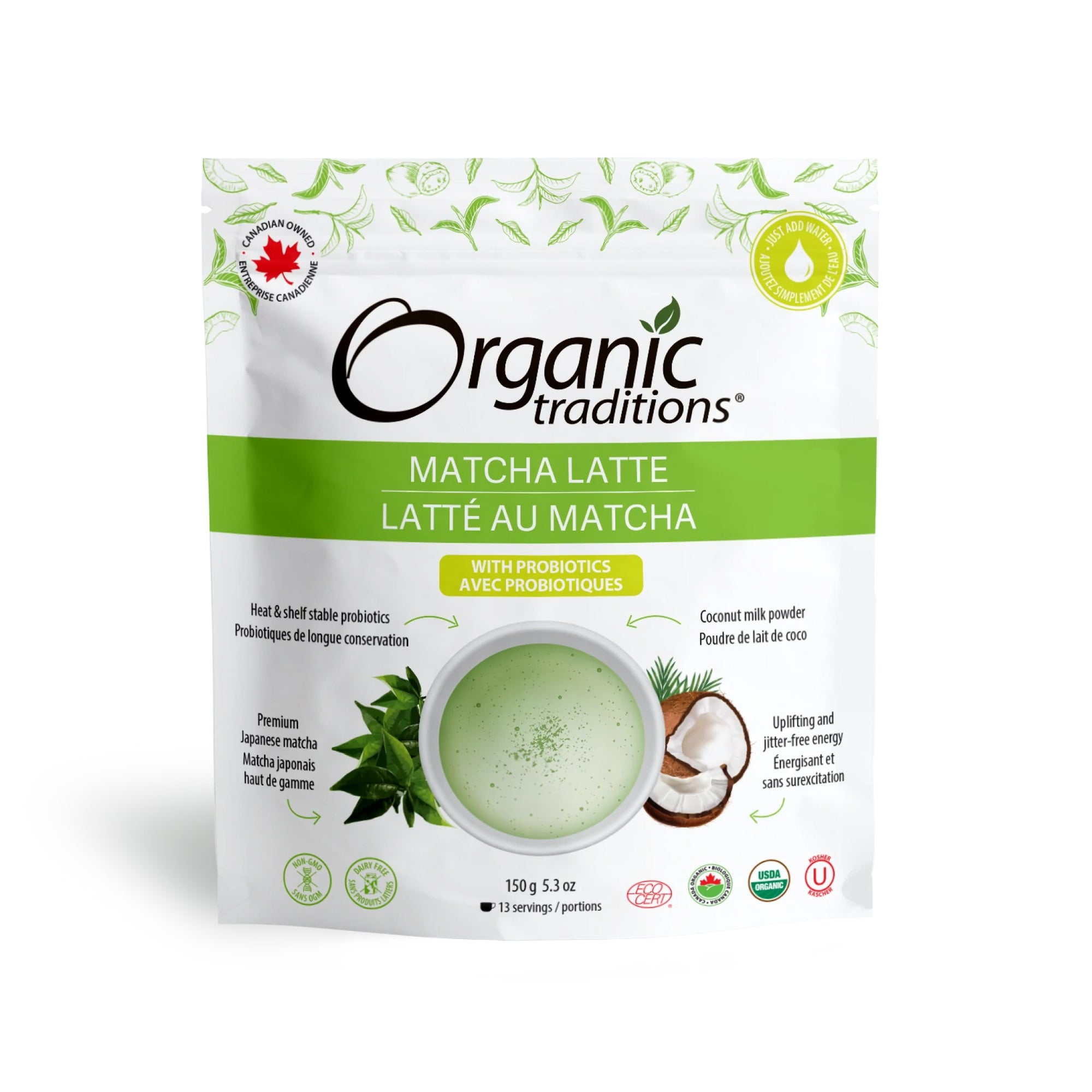 Organic Traditions Organic Matcha Latte with Probiotics 150g